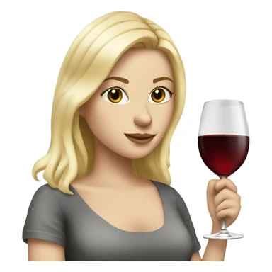 White girl, blonde, drinking wine for 21st birthday sticker