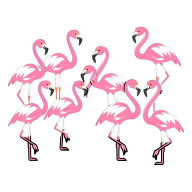 flamingo flock in water sticker