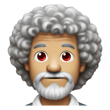 bob ross with red eyes sticker