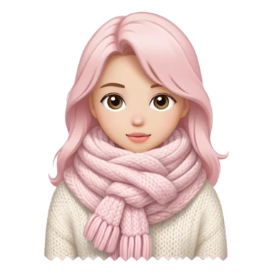 Light pink winter cozy, pretty aesthetic sticker