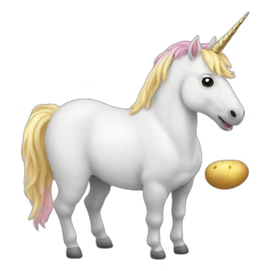 unicorn eating potato sticker