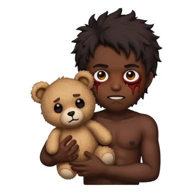 Demon hurting a teddy bear sticker