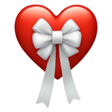 Red heart with bow sticker