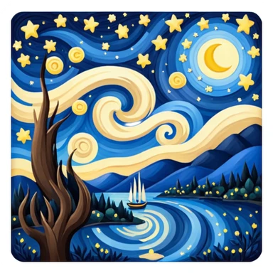 The Starry Night painting sticker