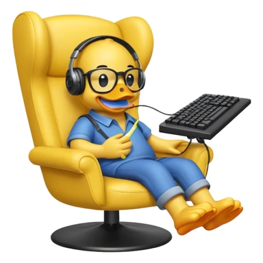 Rubber ducky playing fps game sticker