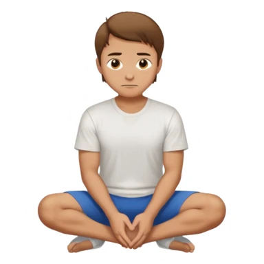 A regular man squatting with his hands on his knees sticker
