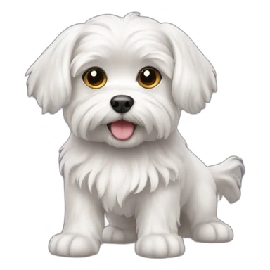 Maltese dog with Double tail sticker