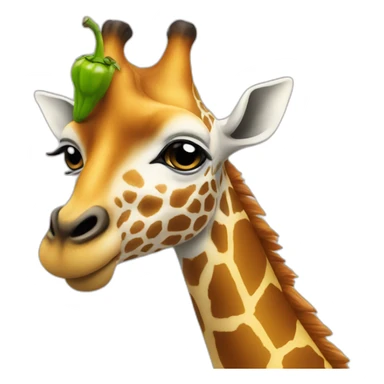 Un piment avec une girafe sticker