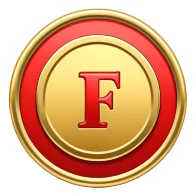 Currency crypto money symbol for the money "Fcoins" big letter F, casino coin colored

Dont make an E sticker