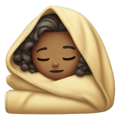 Girl sleepy under blanket  sticker