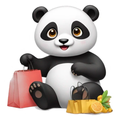 Panda shopping online  sticker