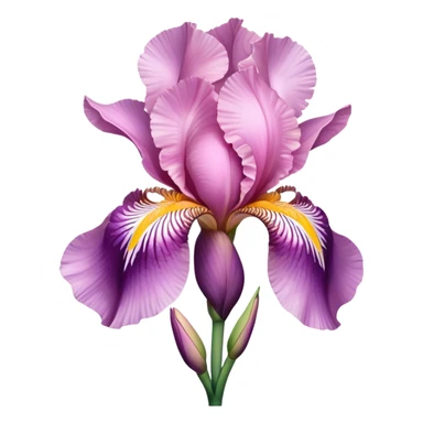 single Pink Iris, straight stem sticker