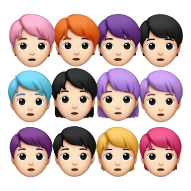 Puedes crear unos emoticonos de la banda de kpop BTS, su logo, el logo de su fandom, y a ellos sticker