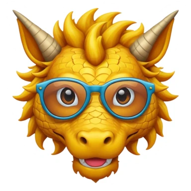 Un dragón con LENTES DE SOL CABELLO COLOCHO Y CON FLOW sticker