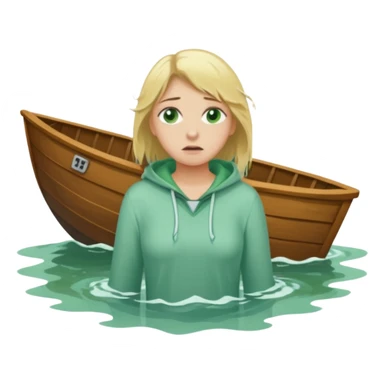 sad depressed weak cs major who is a pretty girl with blond hair and green eyes drowning on ship sticker