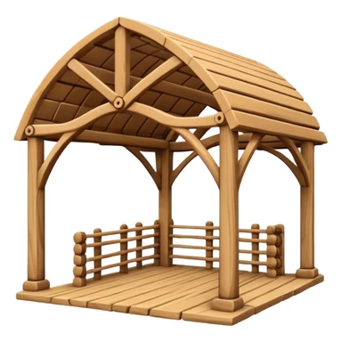 A full, organic wooden structure in the Lycian style, made from solid timber using interlocking construction techniques. sticker