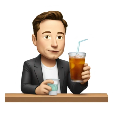 Elon Musk eating iced tea  sticker
