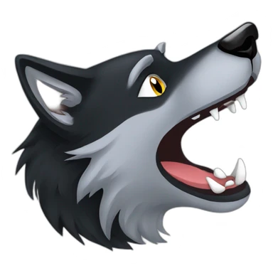 Black wolf howling  sticker