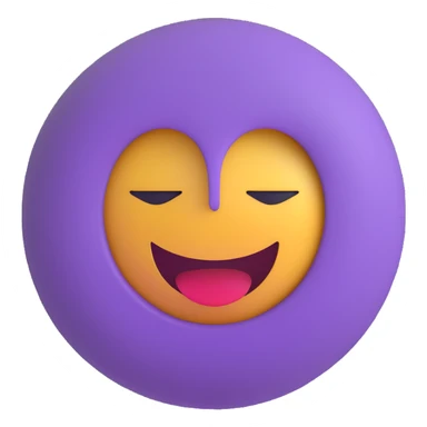 3D smiley emoji, round shape, purple color, with text 'szét vagyok', tired face sticker