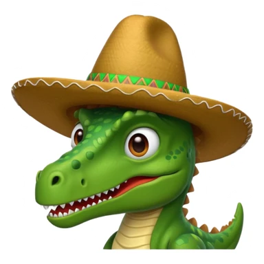 Dino wearing Mexican hat  sticker