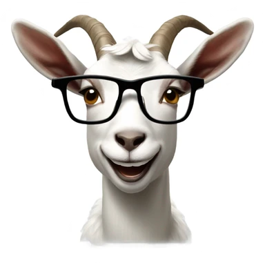a goat wearing glasses laughing sticker