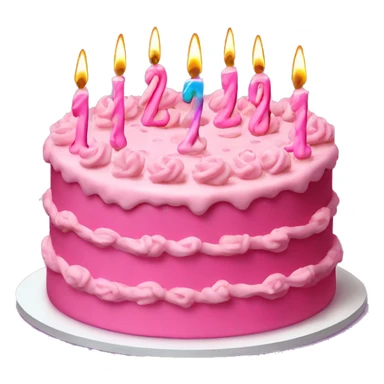 Pink birthday cake with 21 numeral candles sticker
