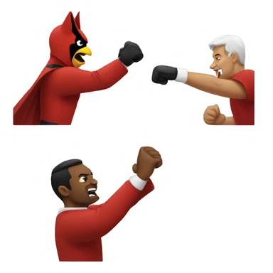 Cardinal punching wildcat sticker