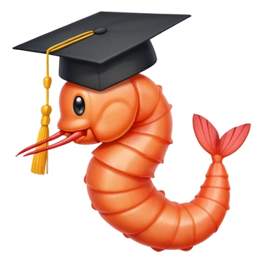 shrimp with phd hat sticker