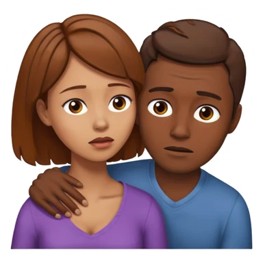 Une homme châtain possessif qui essaye d’attraper le cou de sa femme brune sticker