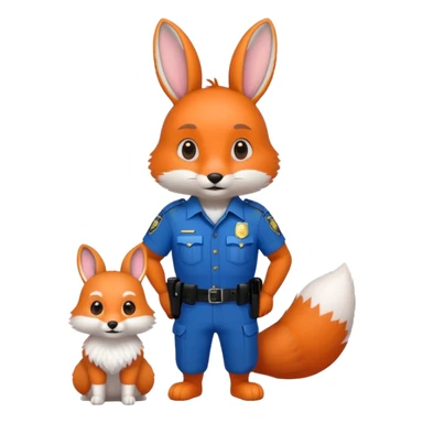 لباس پلیسیخرگوش با روباه sticker