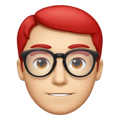 Red Glasses with subtle shine and curved frame edges. sticker