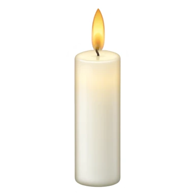 white thin candle sticker