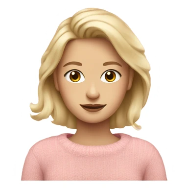 Blond beautiful finnish woman with brown pink bloom sweater sticker