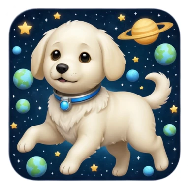 white labrador in space sticker