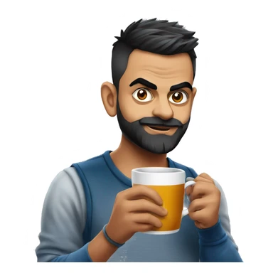 Virat Kohli drinking tea sticker