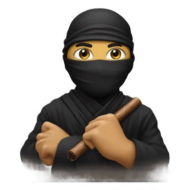 ninja smoking a cigar sticker