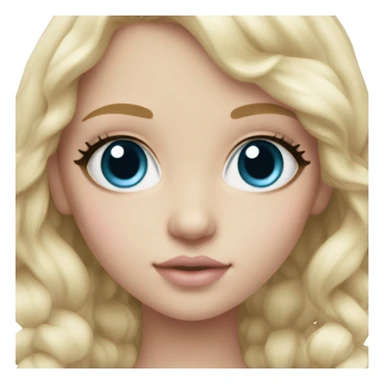 ocean blue doll eyes, blonde hair, feminine, pink, girl, angelic sticker