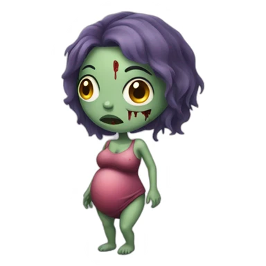 Pregnant lady zombie sticker