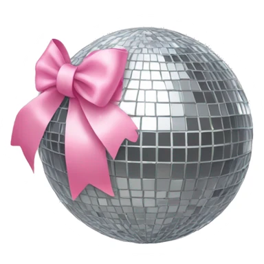 Disco ball with light pink bow sticker