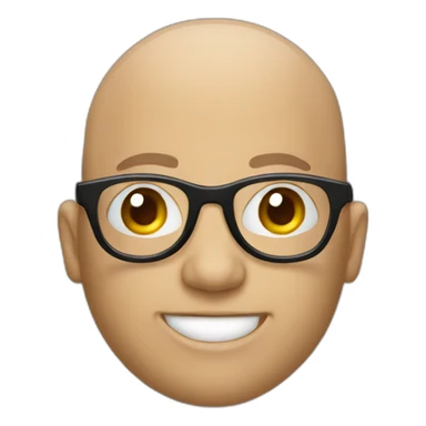 bald man with glasses and microphone sticker