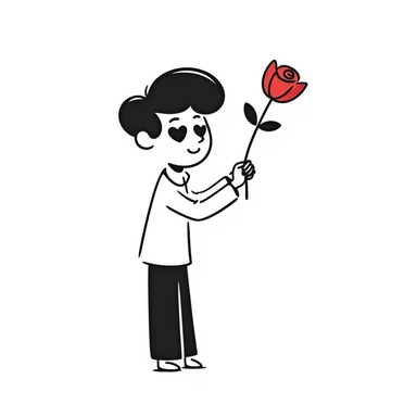 Handsome boyfriend figure with heart eyes sticker