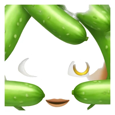 Girl cucumber on her close eyes sticker