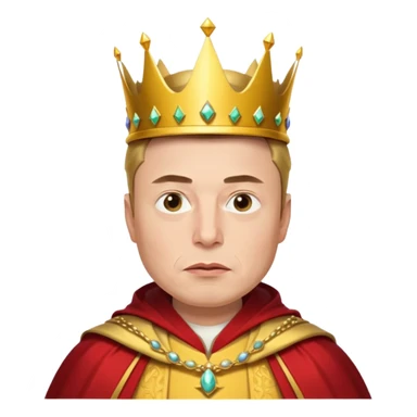Elon musk as king sticker