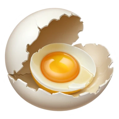 cracked egg shell in half sticker