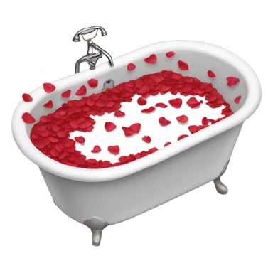 Tub with rose petals red sticker