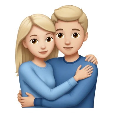 teen couple hugging white male, white girl sticker