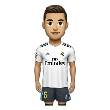 Cristiano ronaldo with réal Madrid shirt white sticker