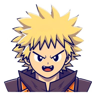 Bakugo Katsuki from My Hero Academia with explosive quirk sticker