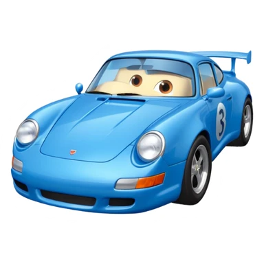 blue carrera from cars movie sticker