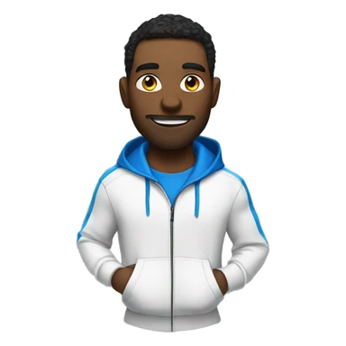coach esport with white hoodie and blue eyes sticker